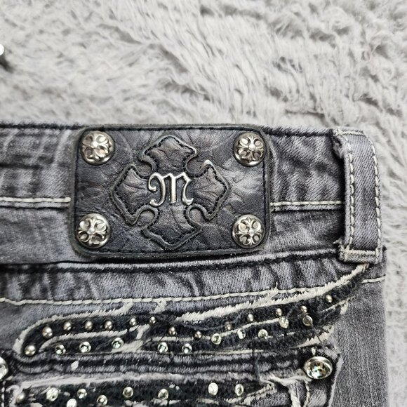 Miss Me Jeans Womens 30 JP533056 Gray Stretch Low Rise Skinny *Read* - Picture 12 of 16